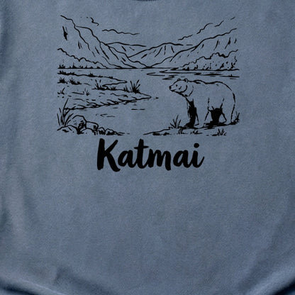Katmai Line Drawing Cotton T-Shirt