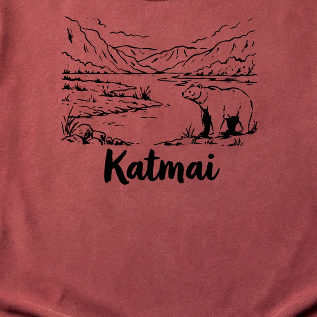 Katmai Line Drawing Cotton T-Shirt