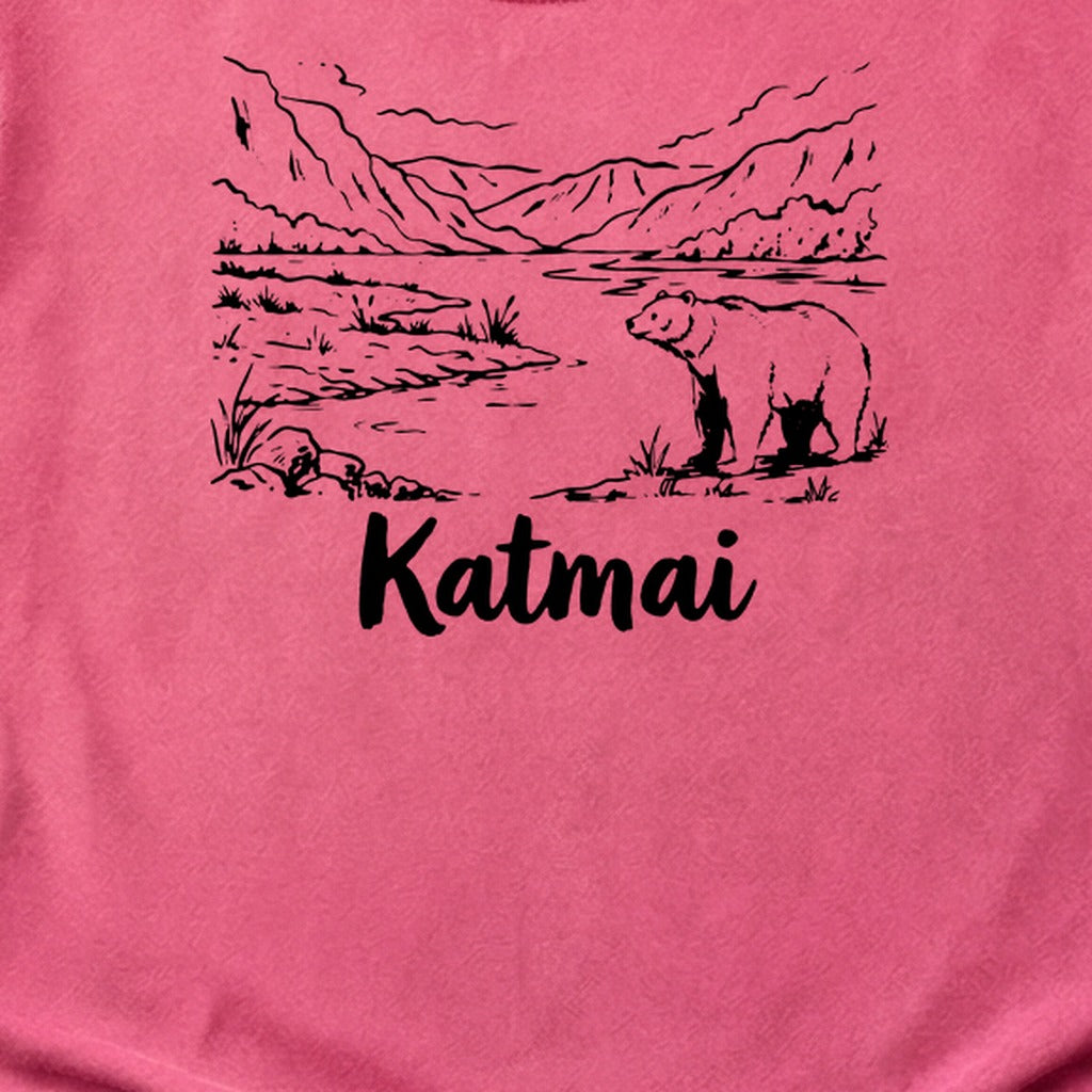 Katmai Line Drawing Cotton T-Shirt