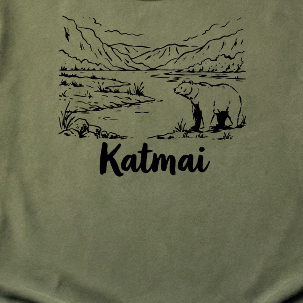 Katmai Line Drawing Cotton T-Shirt