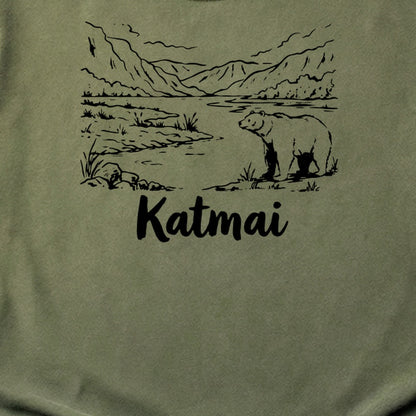 Katmai Line Drawing Cotton T-Shirt