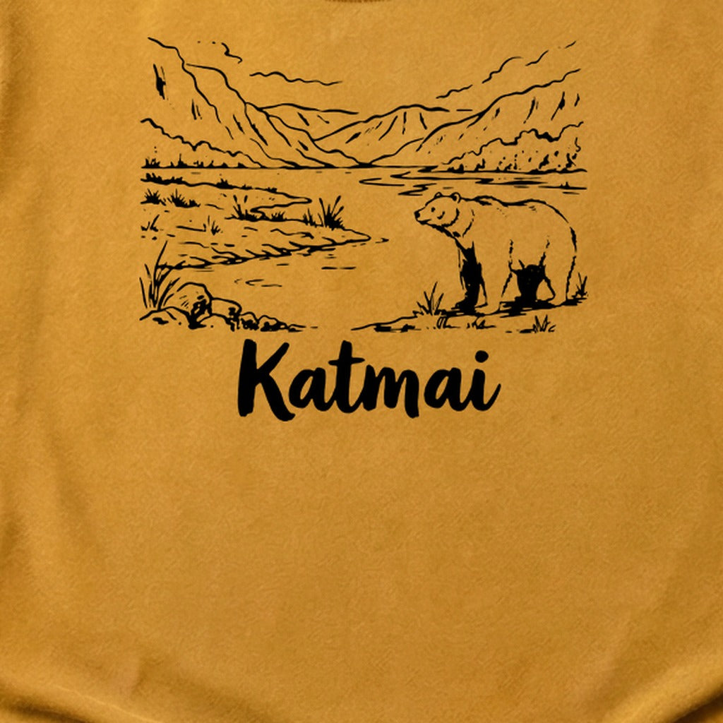 Katmai Line Drawing Cotton T-Shirt