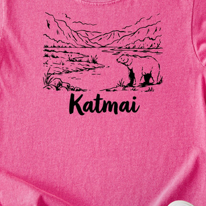 Katmai Line Drawing Kids Cotton T-Shirt