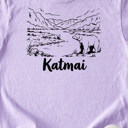 Katmai Line Drawing Kids Cotton T-Shirt