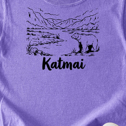 Katmai Line Drawing Kids Cotton T-Shirt