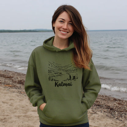 Katmai Line Drawing Hoodie