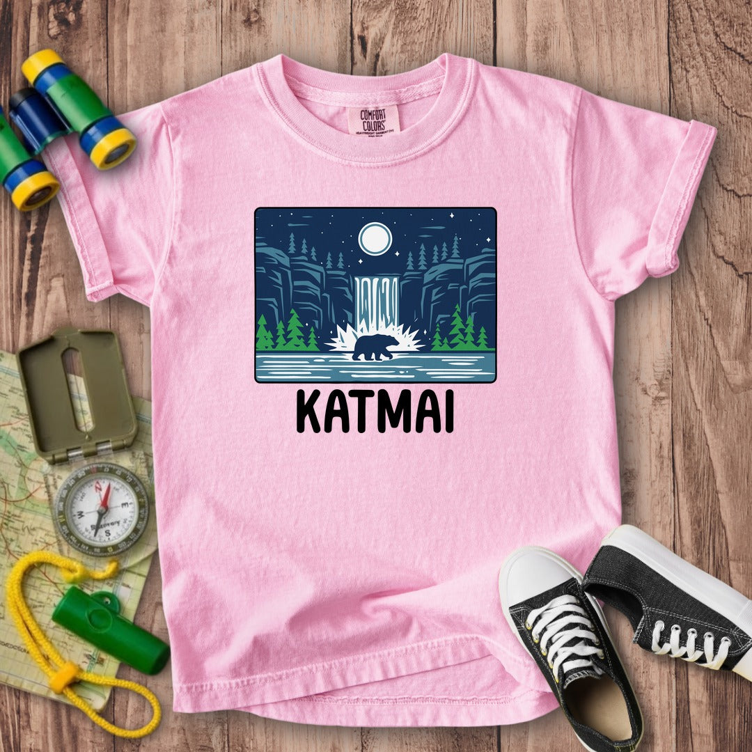 Katmai at Night Kids Cotton T-Shirt