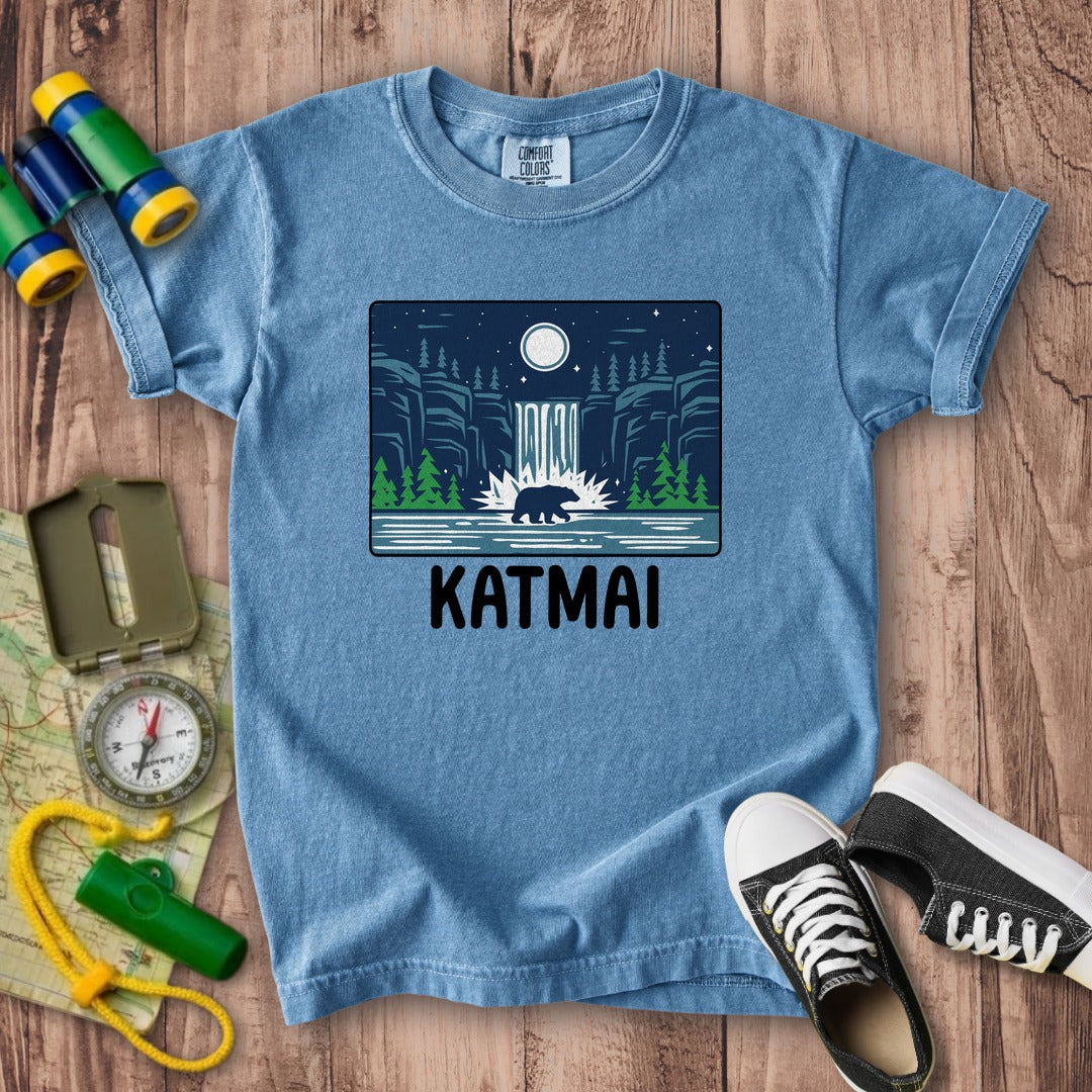 Katmai at Night Kids Cotton T-Shirt