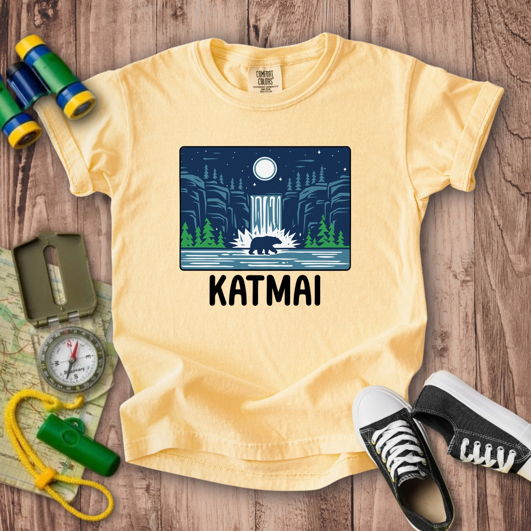 Katmai at Night Kids Cotton T-Shirt