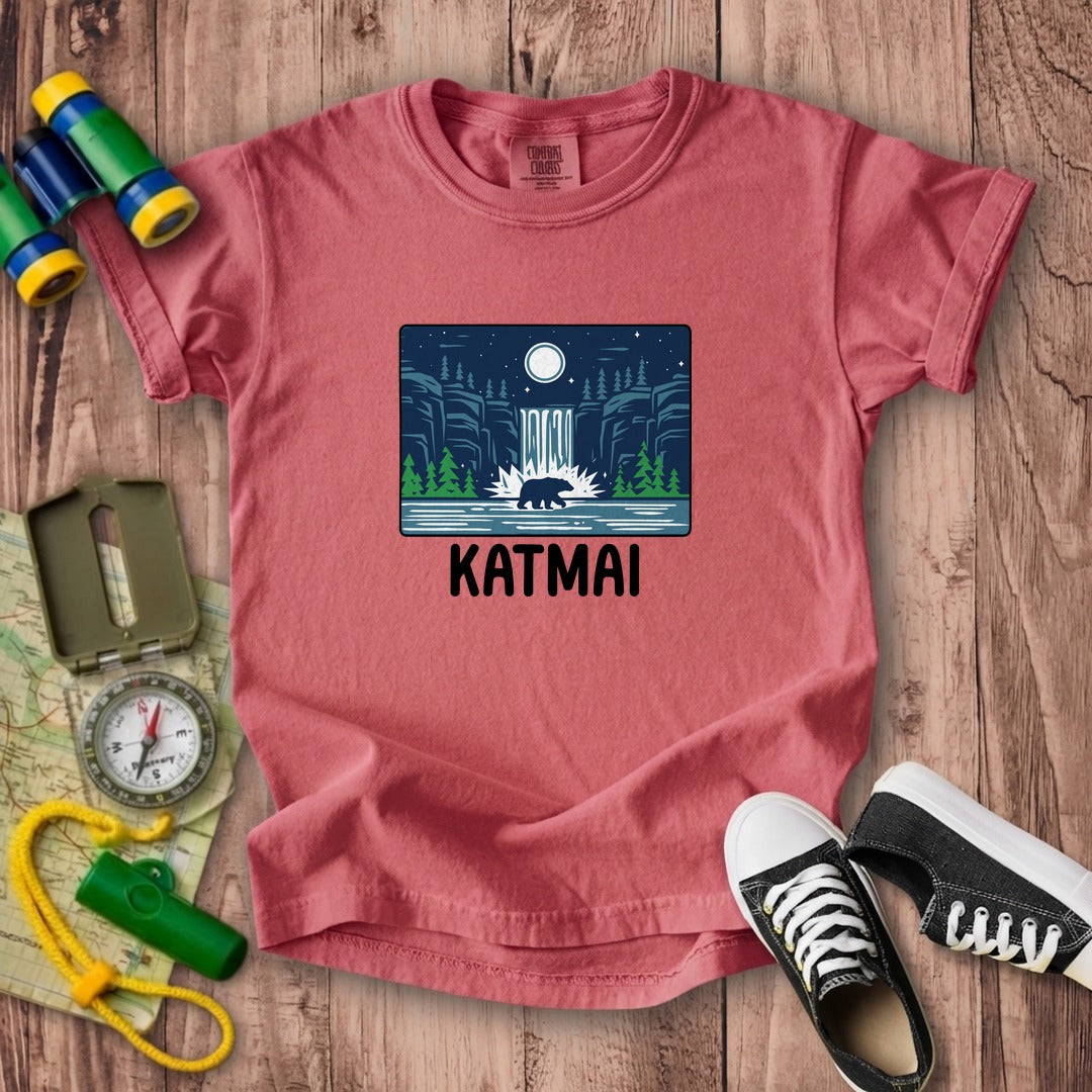 Katmai at Night Kids Cotton T-Shirt