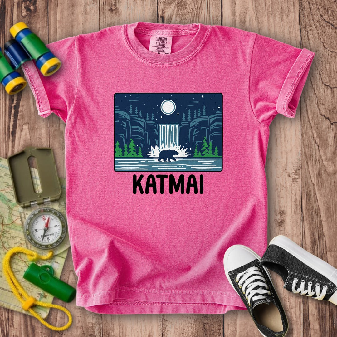 Katmai at Night Kids Cotton T-Shirt