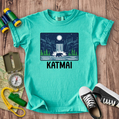 Katmai at Night Kids Cotton T-Shirt