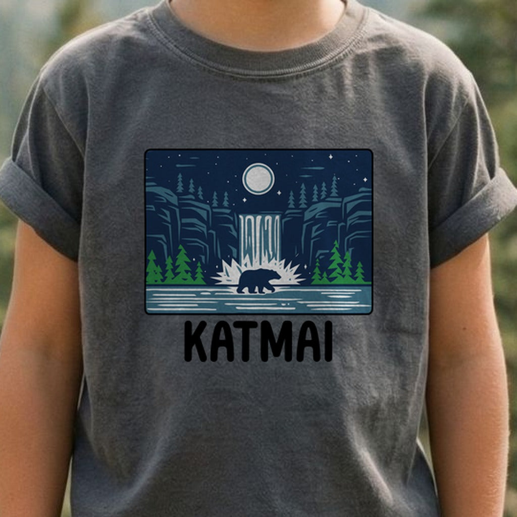Katmai at Night Kids Cotton T-Shirt