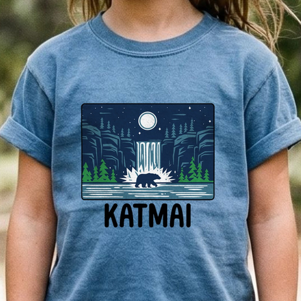 Katmai at Night Kids Cotton T-Shirt