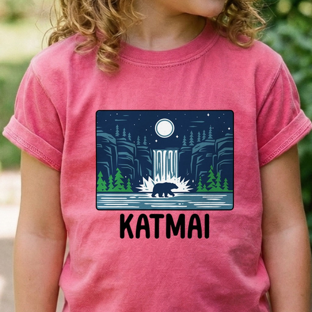 Katmai at Night Kids Cotton T-Shirt