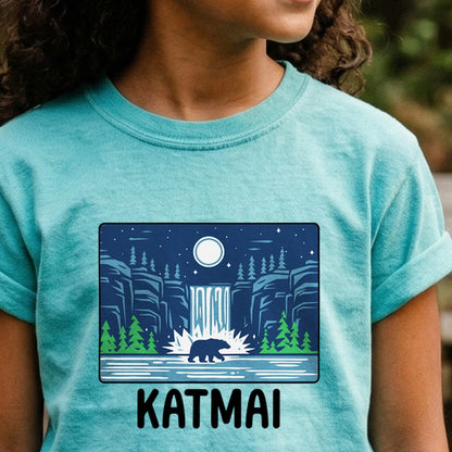 Katmai at Night Kids Cotton T-Shirt