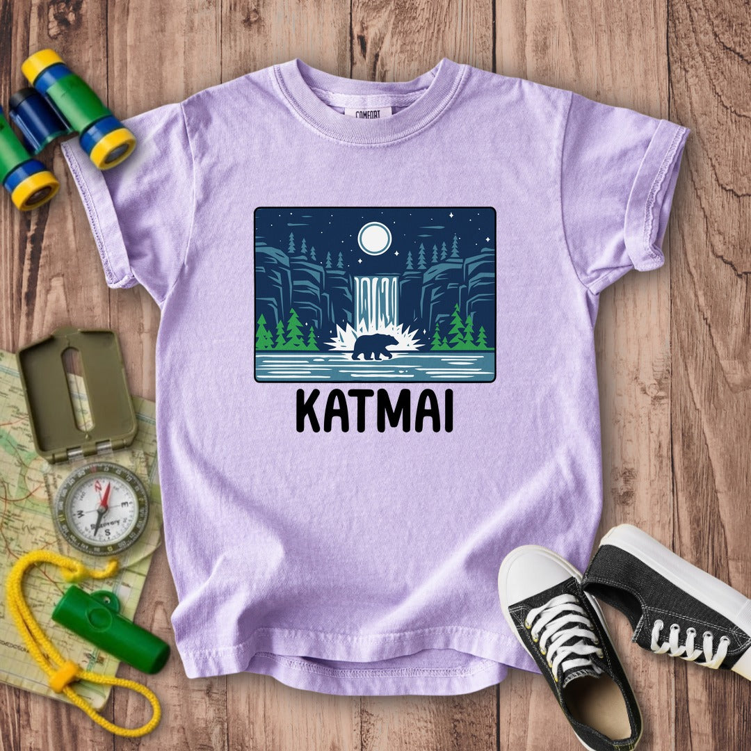Katmai at Night Kids Cotton T-Shirt