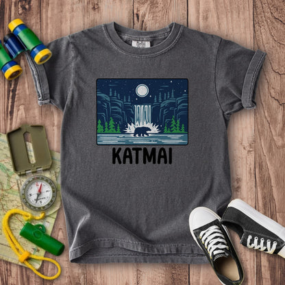 Katmai at Night Kids Cotton T-Shirt