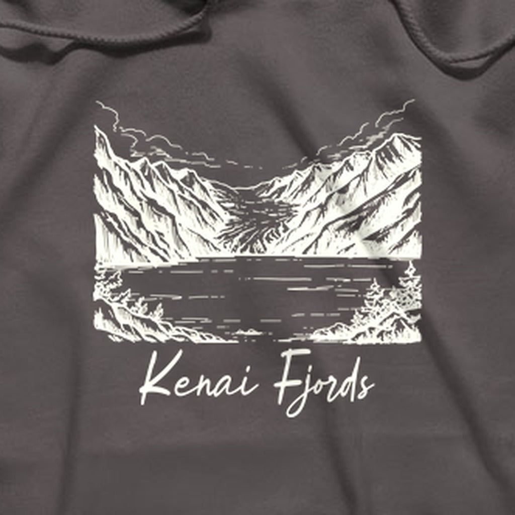 Kenai Fjords Line Drawing Hoodie