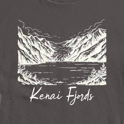 Kenai Fjords Line Drawing Crewneck Sweatshirt