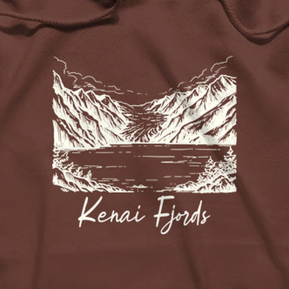 Kenai Fjords Line Drawing Hoodie