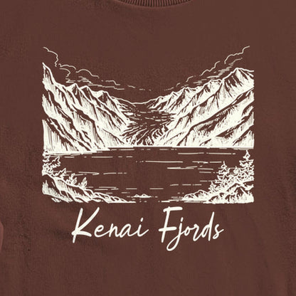 Kenai Fjords Line Drawing Crewneck Sweatshirt