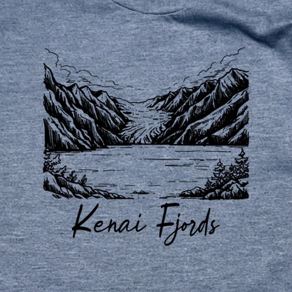 Kenai Fjords Line Drawing T-Shirt
