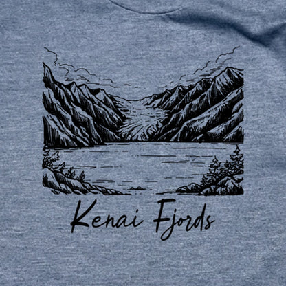 Kenai Fjords Line Drawing T-Shirt