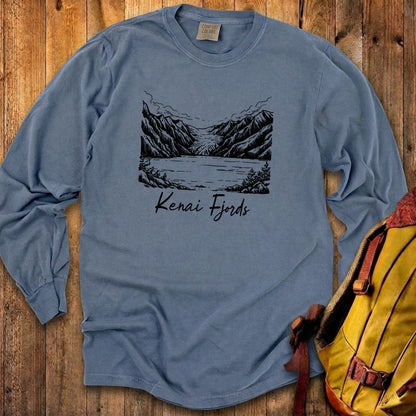Kenai Fjords Line Drawing Premium Long Sleeve