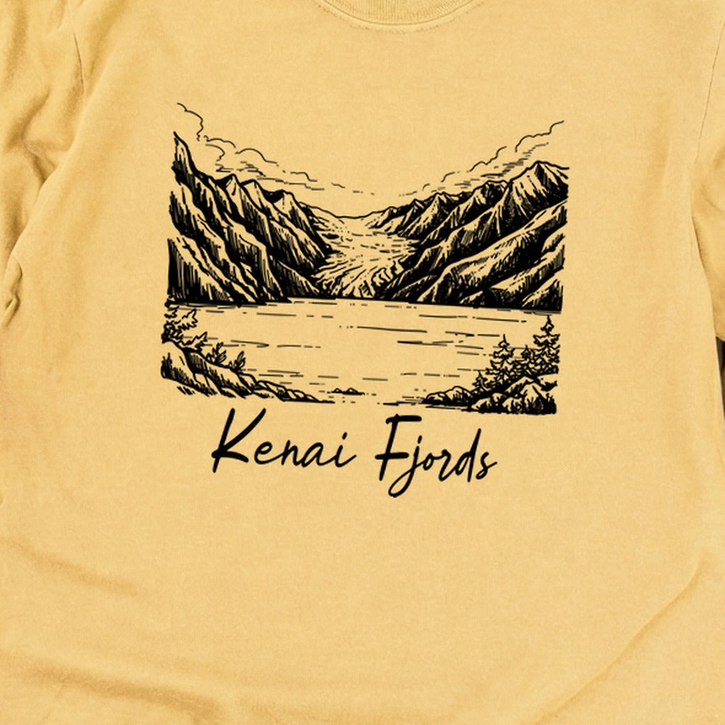 Kenai Fjords Line Drawing Premium Long Sleeve