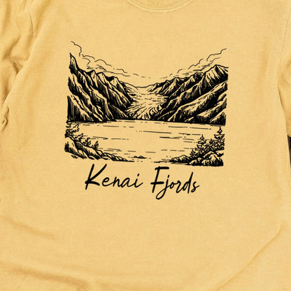 Kenai Fjords Line Drawing Premium Long Sleeve