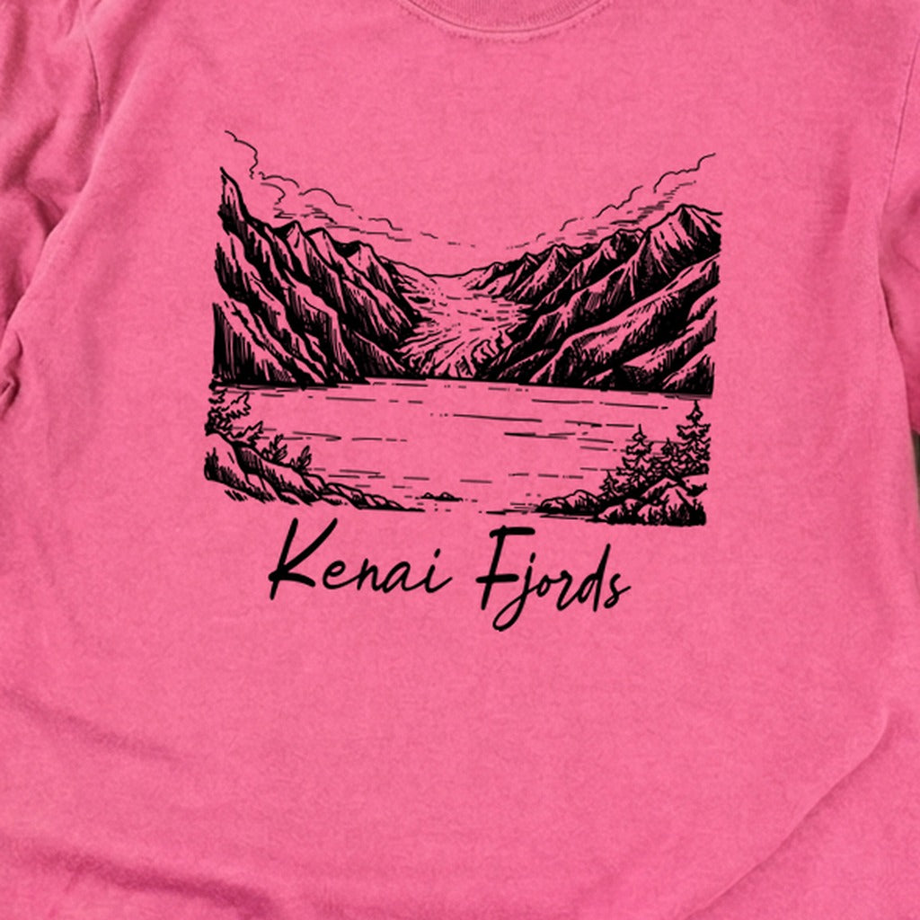 Kenai Fjords Line Drawing Premium Long Sleeve