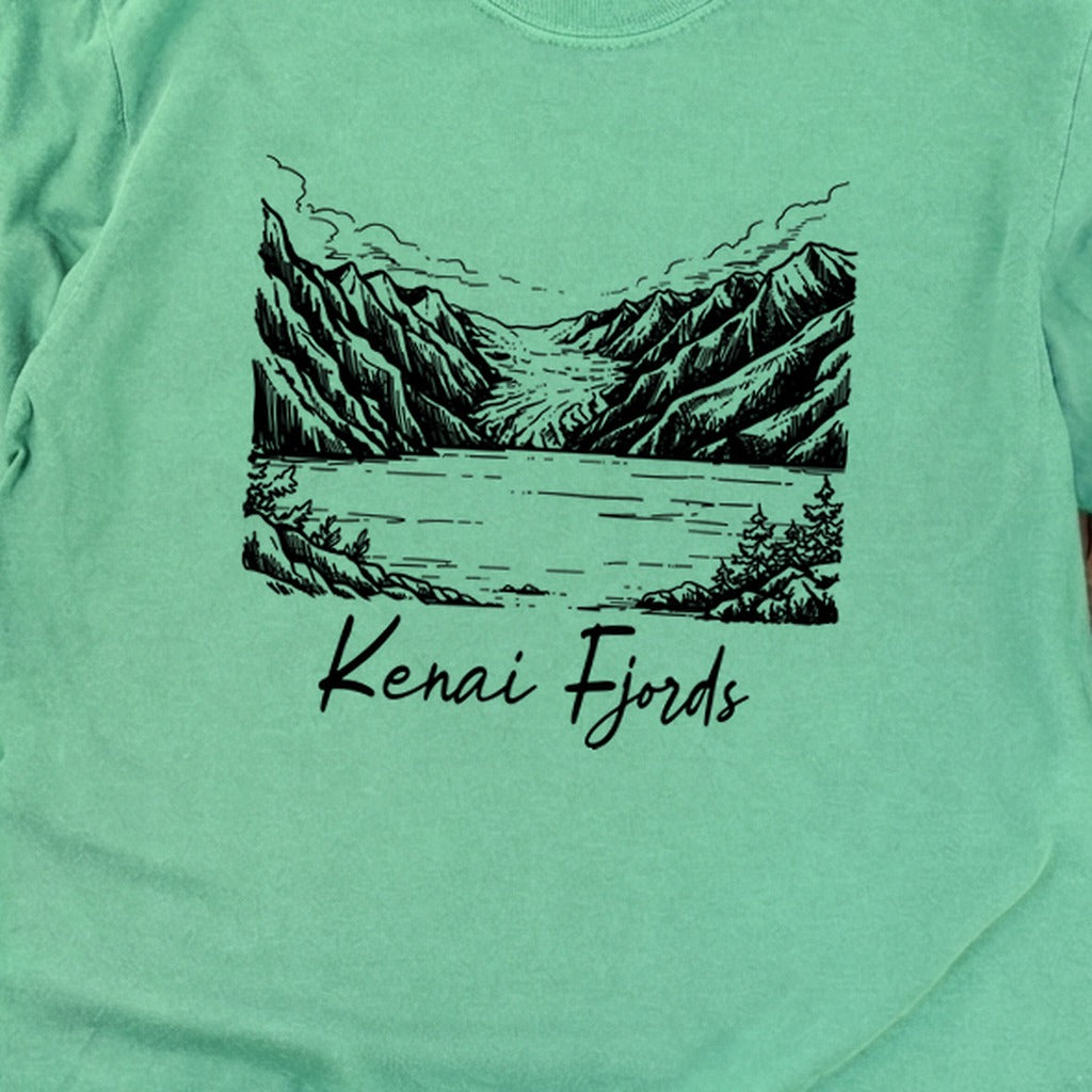 Kenai Fjords Line Drawing Premium Long Sleeve