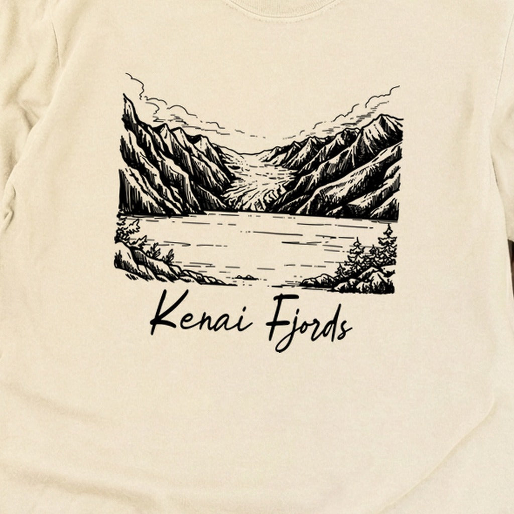 Kenai Fjords Line Drawing Premium Long Sleeve