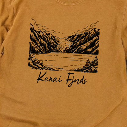 Kenai Fjords Line Drawing Premium Long Sleeve