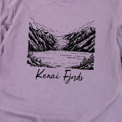 Kenai Fjords Line Drawing Premium Long Sleeve