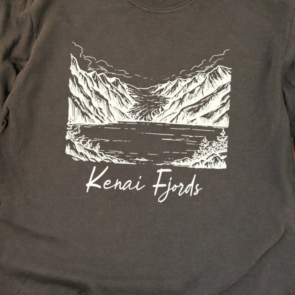 Kenai Fjords Line Drawing Premium Long Sleeve