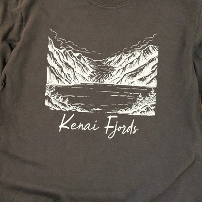 Kenai Fjords Line Drawing Premium Long Sleeve