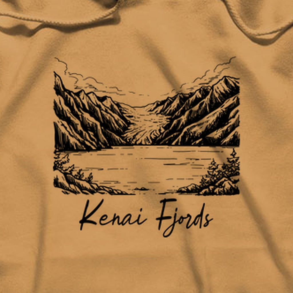 Kenai Fjords Line Drawing Hoodie