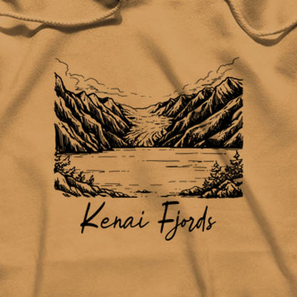 Kenai Fjords Line Drawing Hoodie