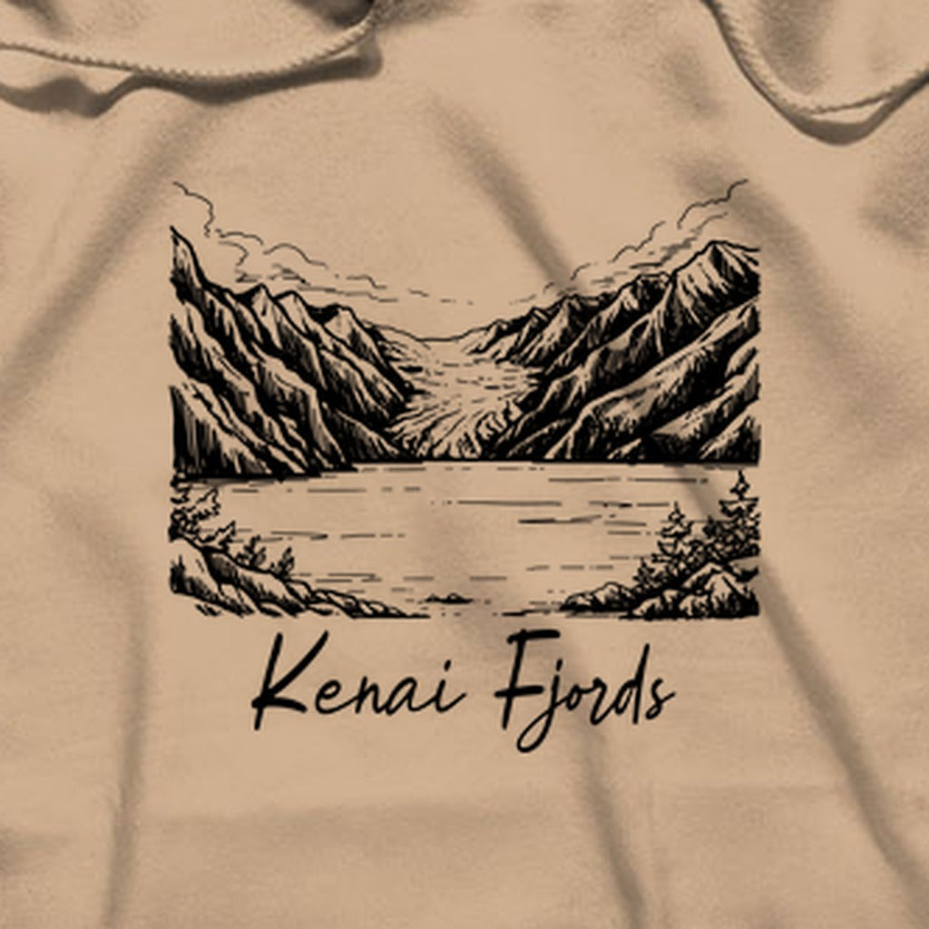 Kenai Fjords Line Drawing Hoodie