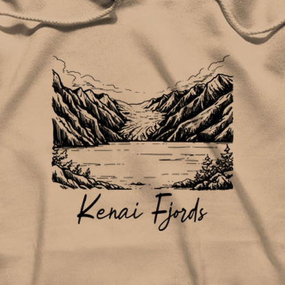Kenai Fjords Line Drawing Hoodie