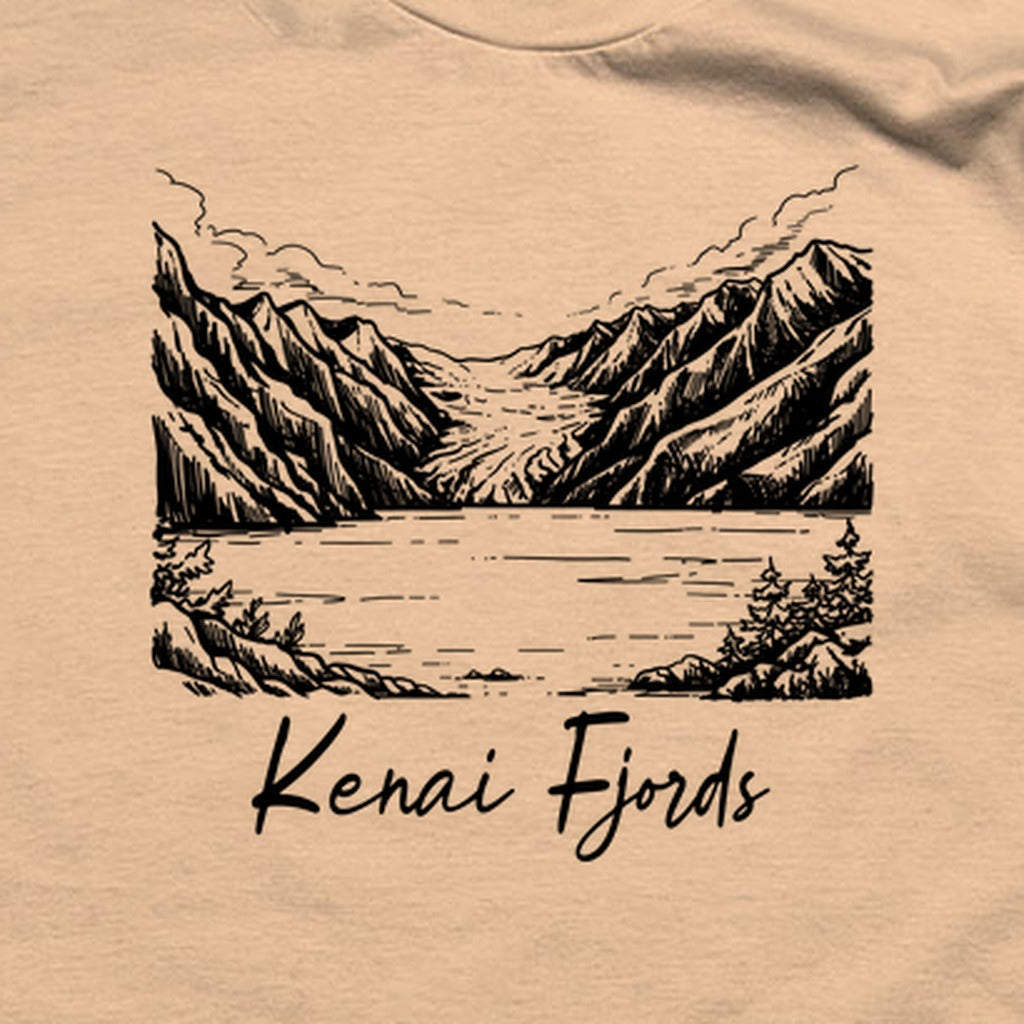 Kenai Fjords Line Drawing T-Shirt