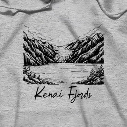 Kenai Fjords Line Drawing Hoodie