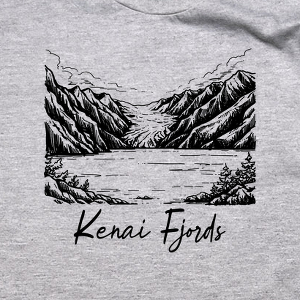Kenai Fjords Line Drawing T-Shirt