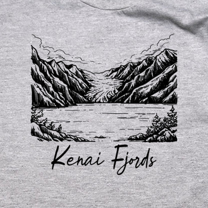 Kenai Fjords Line Drawing T-Shirt