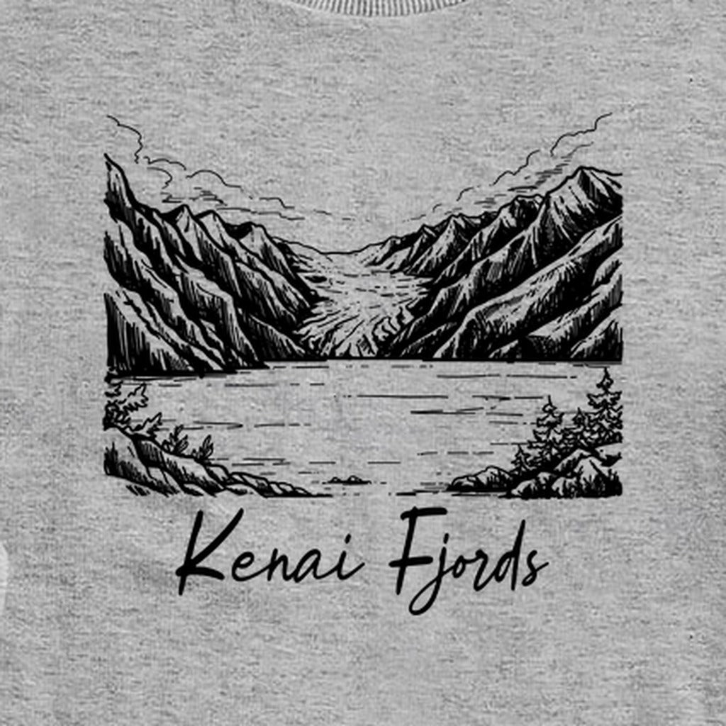 Kenai Fjords Line Drawing Crewneck Sweatshirt
