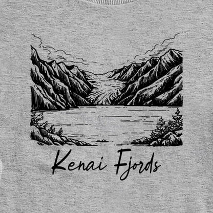 Kenai Fjords Line Drawing Crewneck Sweatshirt