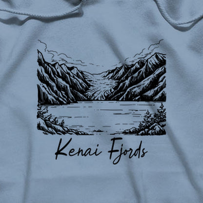 Kenai Fjords Line Drawing Hoodie