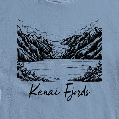 Kenai Fjords Line Drawing Crewneck Sweatshirt